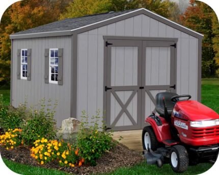 Elm 10x16 Wood Storage Shed Kit - ALL Pre-Cut