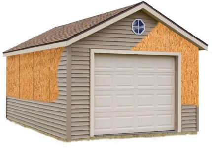 Greenbriar 12x24 Wood Garage Shed Kit - ALL Pre-Cut
